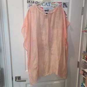 Eileen Fisher tencel linen poncho OS